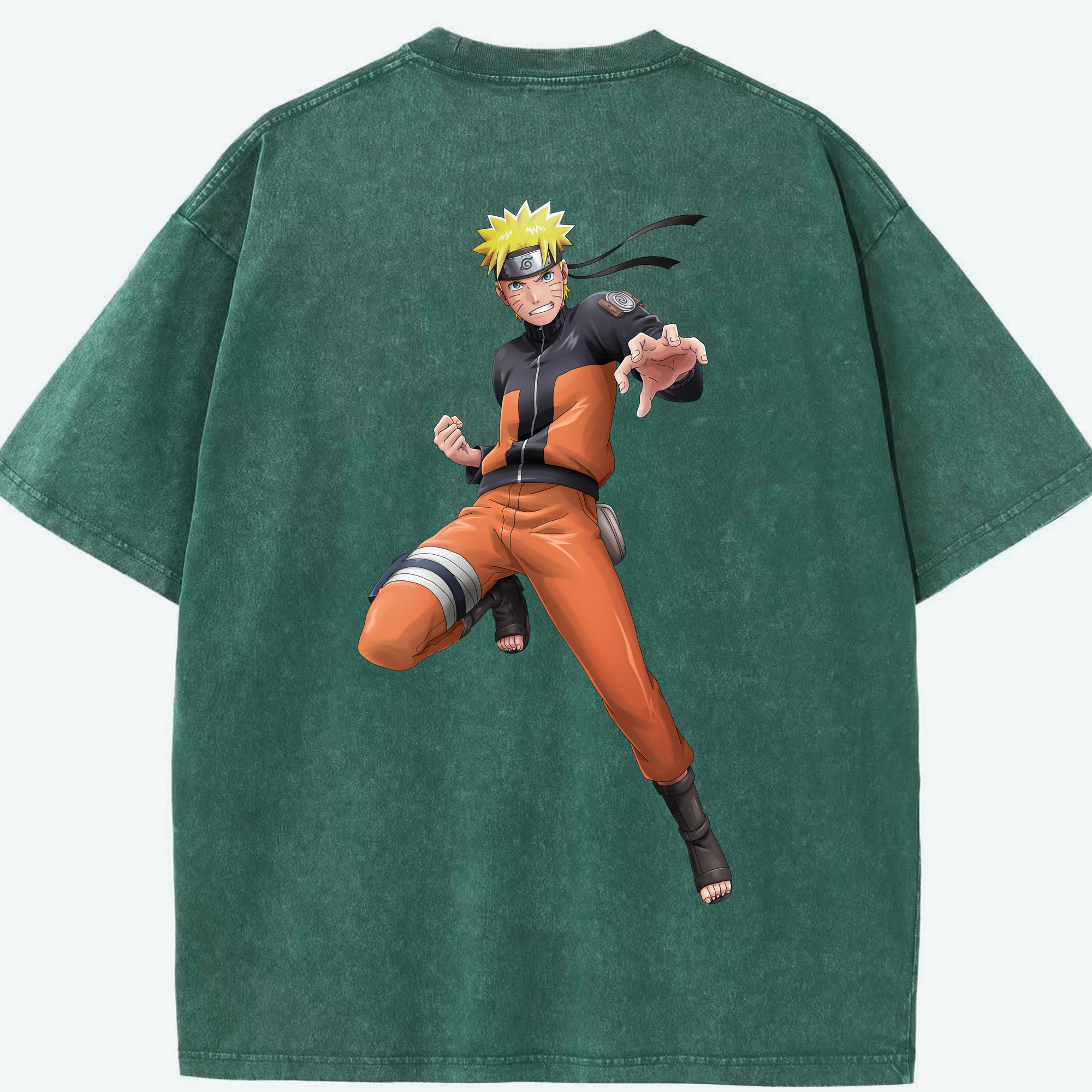 （画像用） NARUTO -ナルト- うずまき ナルト Uzumaki Naruto 綿100% ヴィンテージ風 半袖Tシャツ（背面プリント）